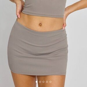 Garage Taupe Micro Skirt
